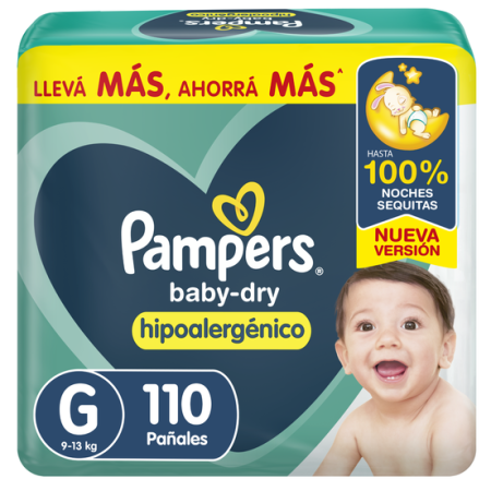 Pampers Baby-Dry Hipoalegénico G x 110 u.