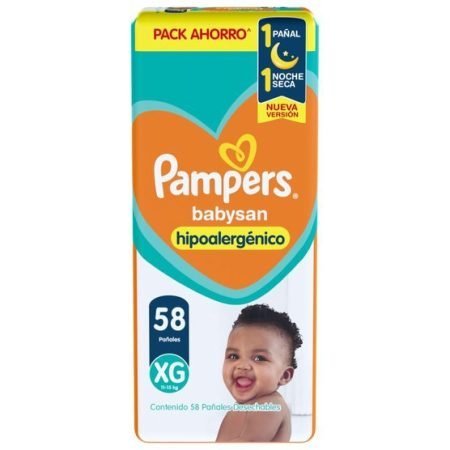 Pampers Babysan Hipoalergénico XG x 58 u.