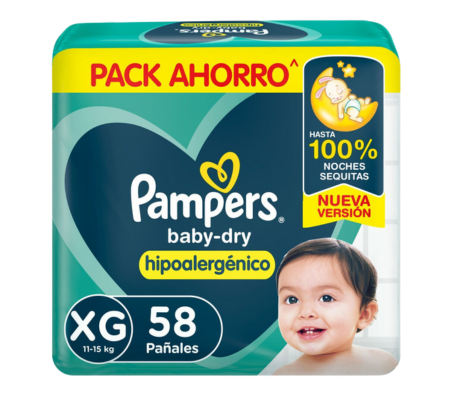 Pampers Baby-Dry XG x 58 u.