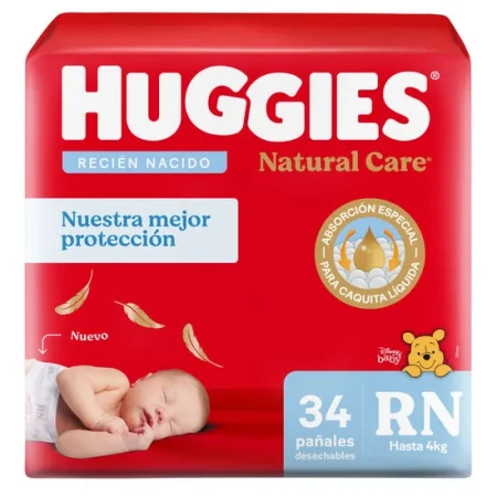 Huggies Natural Care Recién Nacido x 34 u.