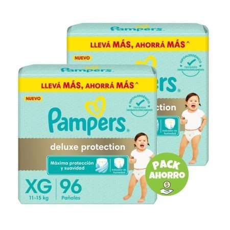Pack 2 Pampers Deluxe Protection XG x 96 u. (192 pañales) + TOALLITA de REGALO
