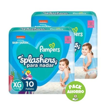 Pack 2 Pampers Splashers XG x 10 u. (20 pañales)