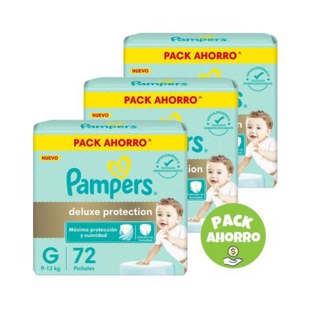 Pack 3 Pampers Deluxe Protection G x 72 u. (216 pañales)