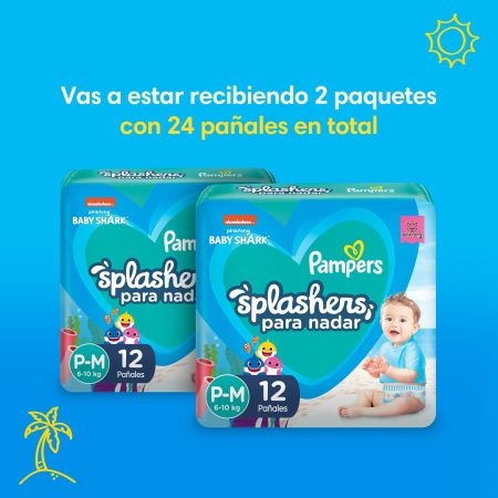 Pack 2 Pampers Splashers P-M x 12 u. (24 pañales)