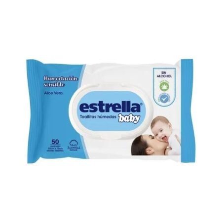 Toallitas Húmedas Estrella Baby Humectación Sensible x 50 u. c/Tapa