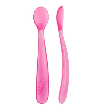 Set de 2 Cucharas de Silicona Chicco - Rosa