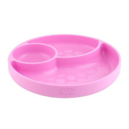 Plato de Silicona con Divisiones - Rosa