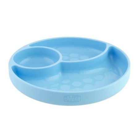 Plato de Silicona con Divisiones - Celeste