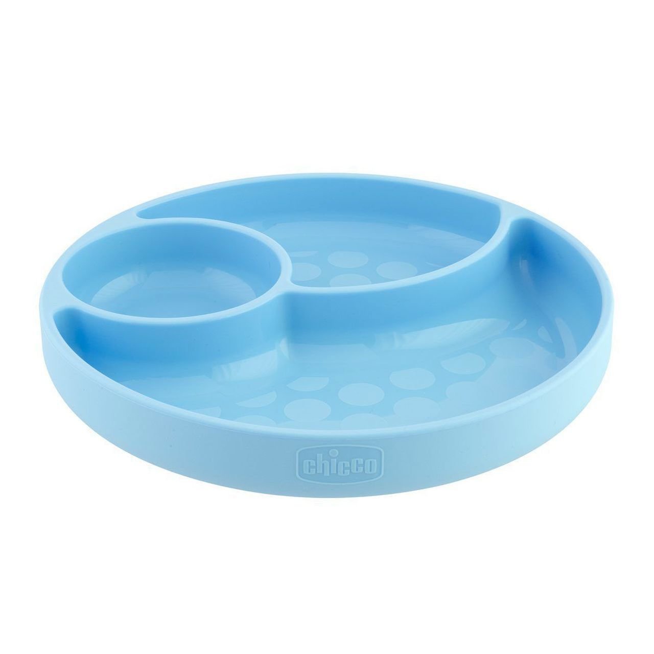 Plato de Silicona con Divisiones – Celeste