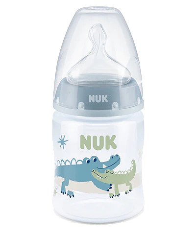 Mamadera Nuk First Choice+ con Control de Temperatura 0-6m 150ml – Cocodrilo