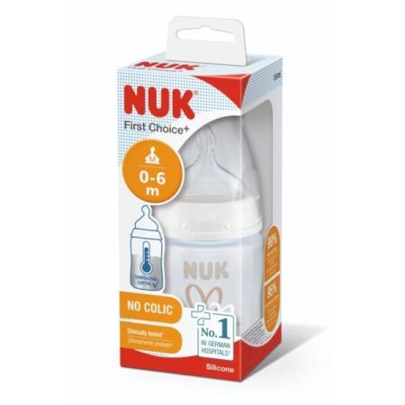 Mamadera Nuk First Choice+ con Control de Temperatura 0-6m 150ml - Corazón