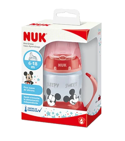 Vaso Nuk de Aprendizaje con Control de Tempratura 150 ml - Disney Mickey Mouse Rojo