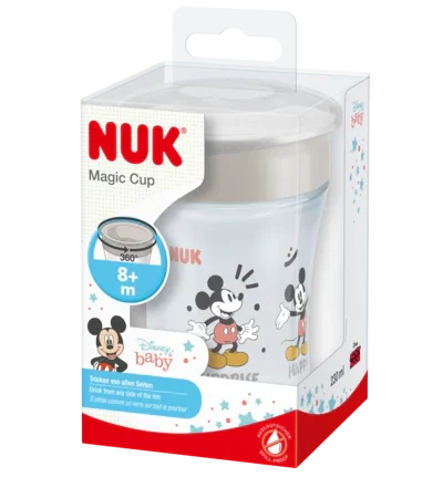 Vaso Nuk Magic Cup con Borde 360° 8M+ Disney Mickey Mouse Gris
