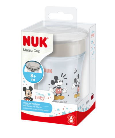 Vaso Nuk Magic Cup con Borde 360° 8M+ Disney Mickey Mouse Gris