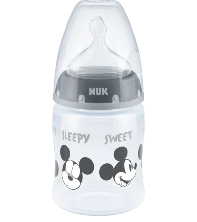 Mamadera Nuk First Choice+ con Control de Temperatura Disney 0-6m 150ml - Mickey Mouse Gris