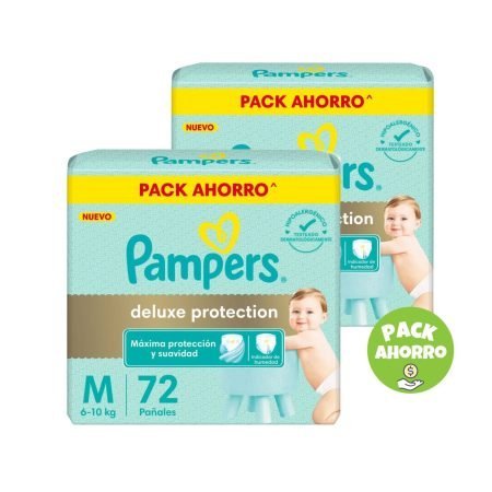 Pack 2 Pampers Deluxe Protection M x 72 u. (144 pañales)