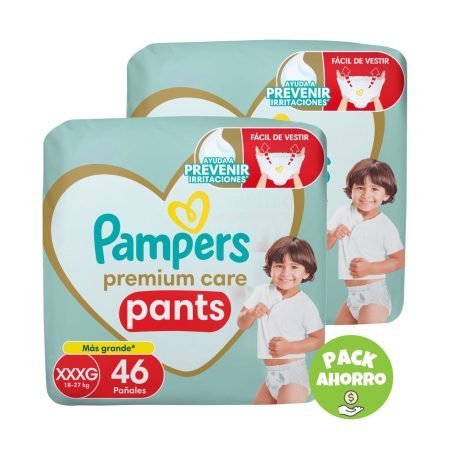 Pack 2 Pampers Pants Premium Care XXXG x 46 u. (92 pañales)