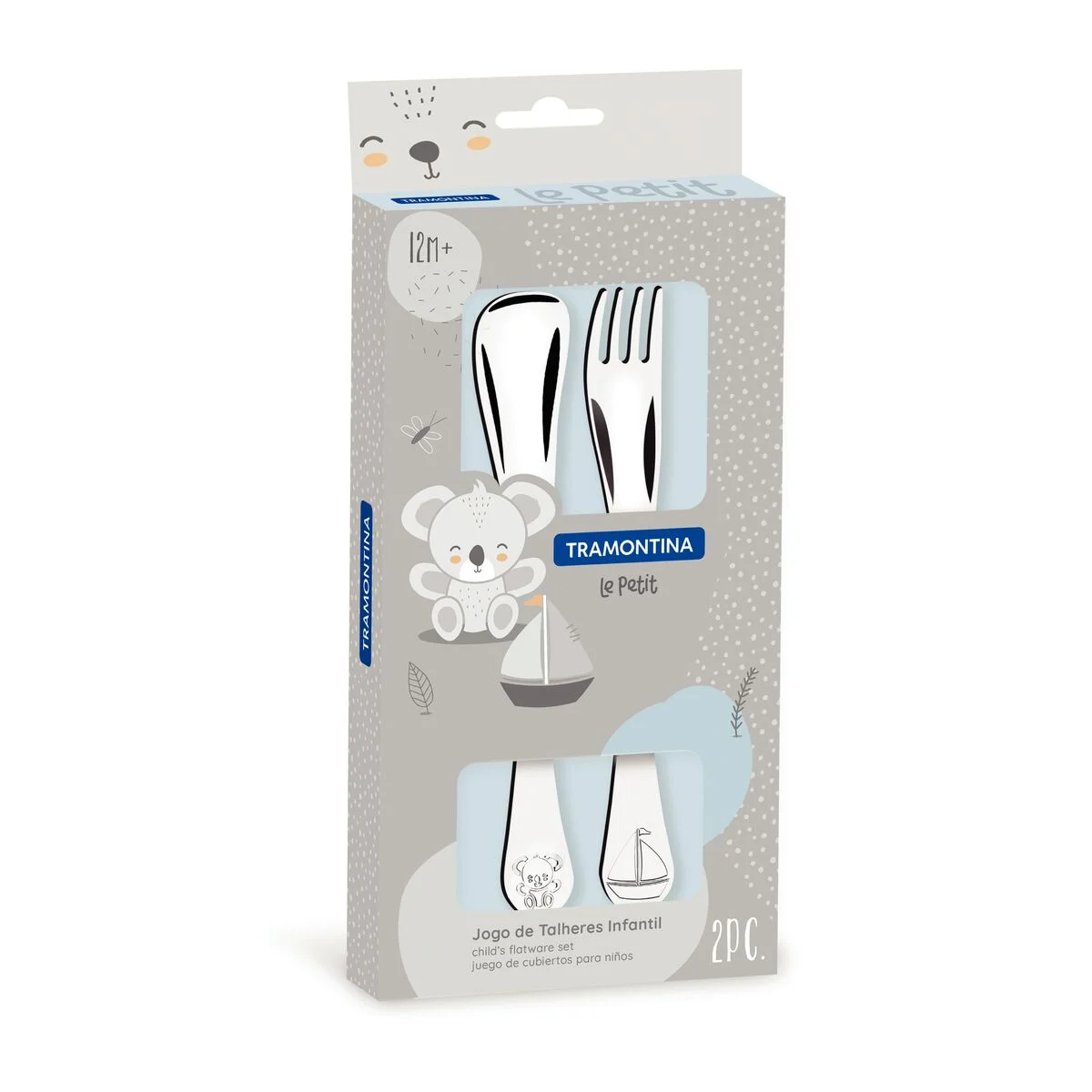 Cuchara y Tenedor de Acero Inoxidable Le Petit – Osito