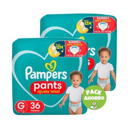 Pack 2 Pampers Pants Ajuste Total G x 36 u. (72 pañales)