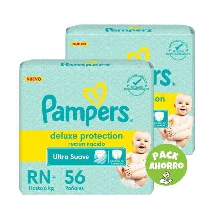 Pack 2 Pampers Deluxe Protection RN+ x 56 u. (112 pañales)
