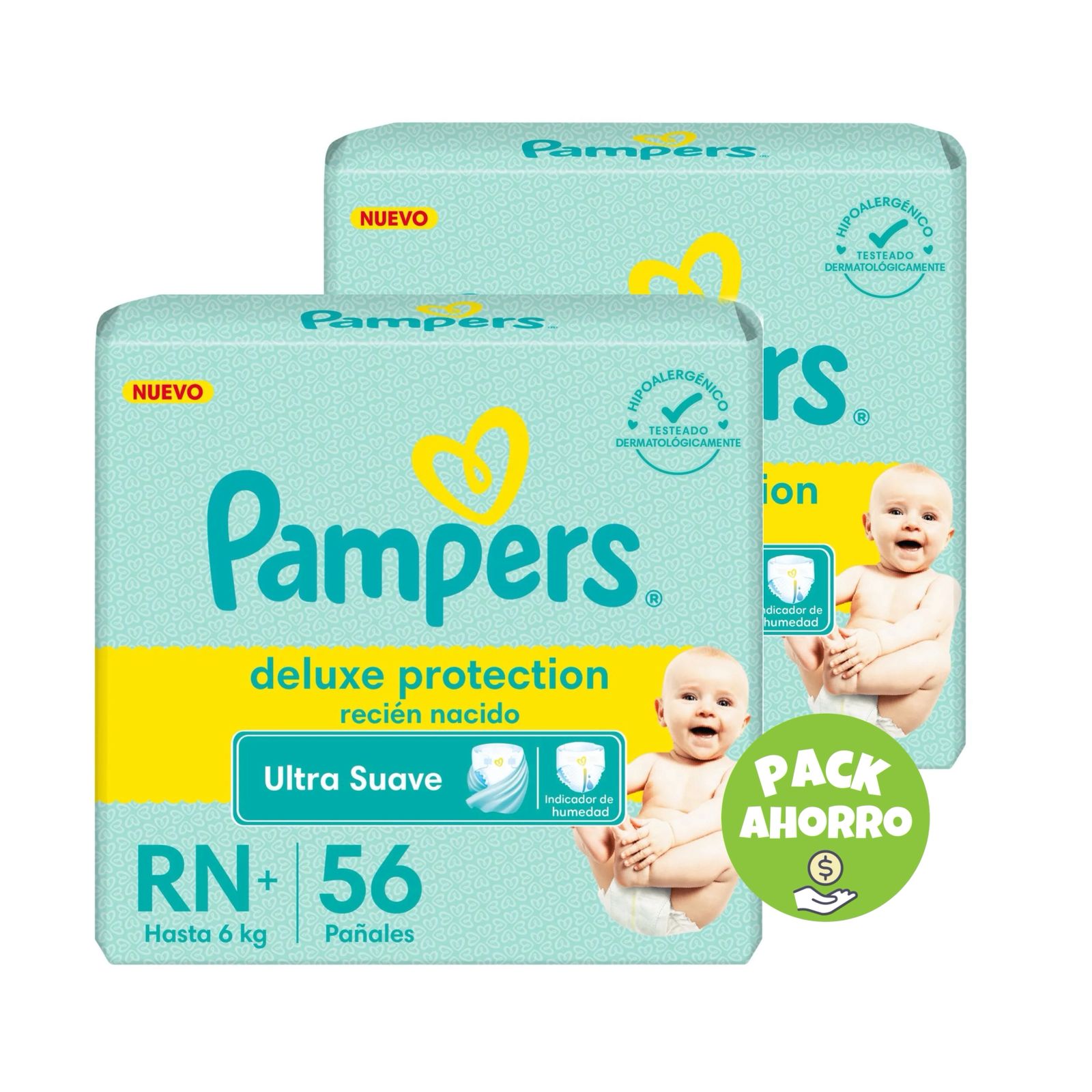 Pack 2 Pampers Deluxe Protection RN+ x 56 u. (112 pañales)
