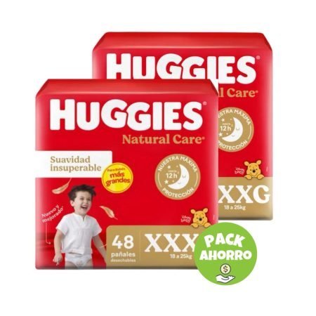Pack 2 Huggies Natural Care XXXG x 48 u. (96 pañales)