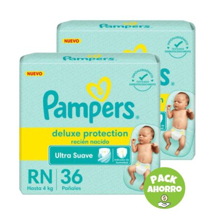 Pack 2 Pampers Deluxe Protection RN x 36 u. (72 pañales)