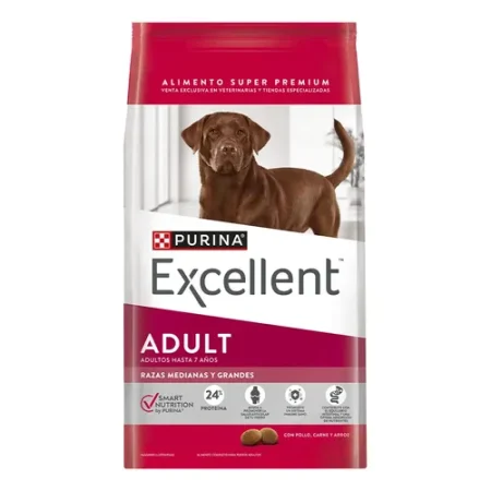 Alimento Excellent Adult Para Perro Adulto De Raza Mediana Y Grande Sabor Pollo, Carne Y Arroz En Bolsa De 15 kg