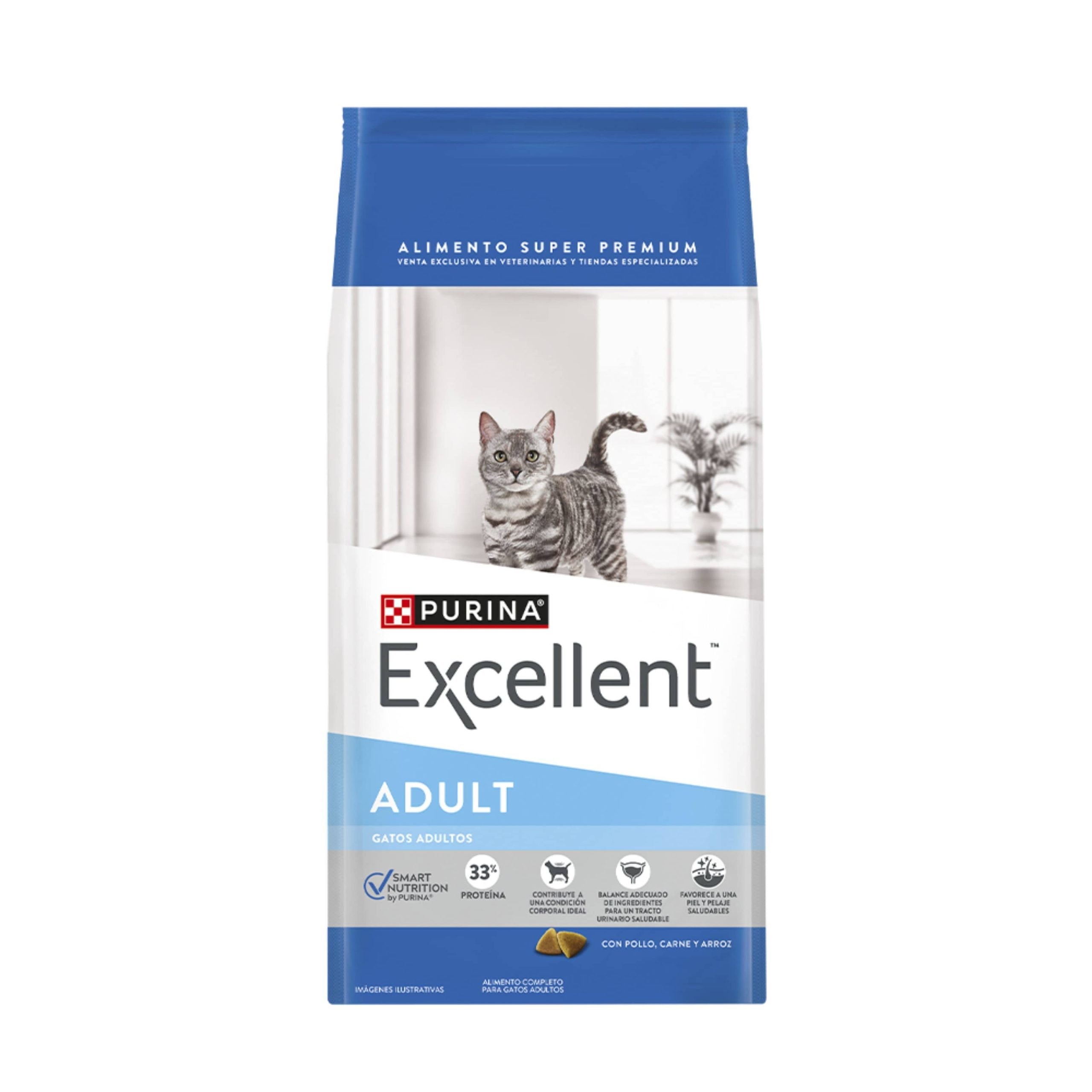 Purina Excellent Adult Alimento Para Gato Adulto Sabor Pollo/carne/arroz 3kg