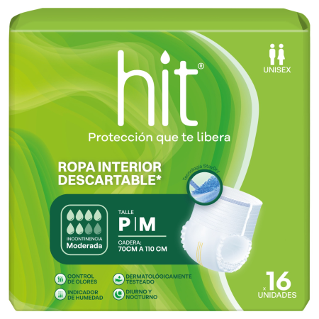Ropa Interior Pants Hit p/Adulto P/M 16 u.