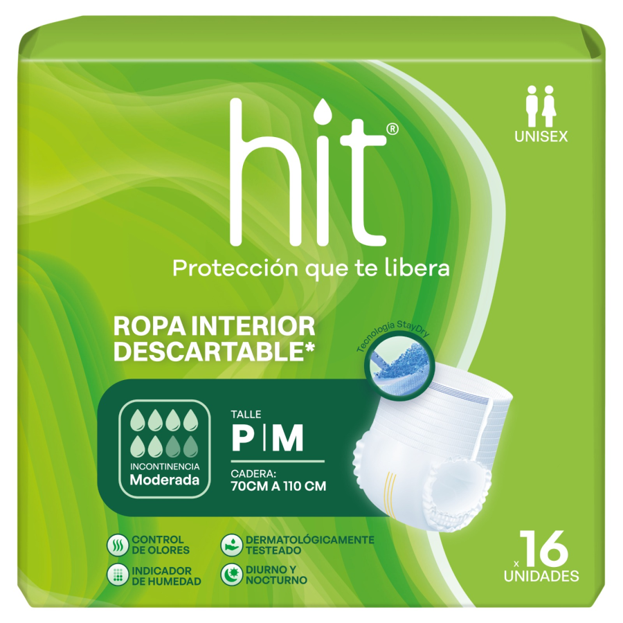 Ropa Interior Pants Hit p/Adulto P/M 16 u.